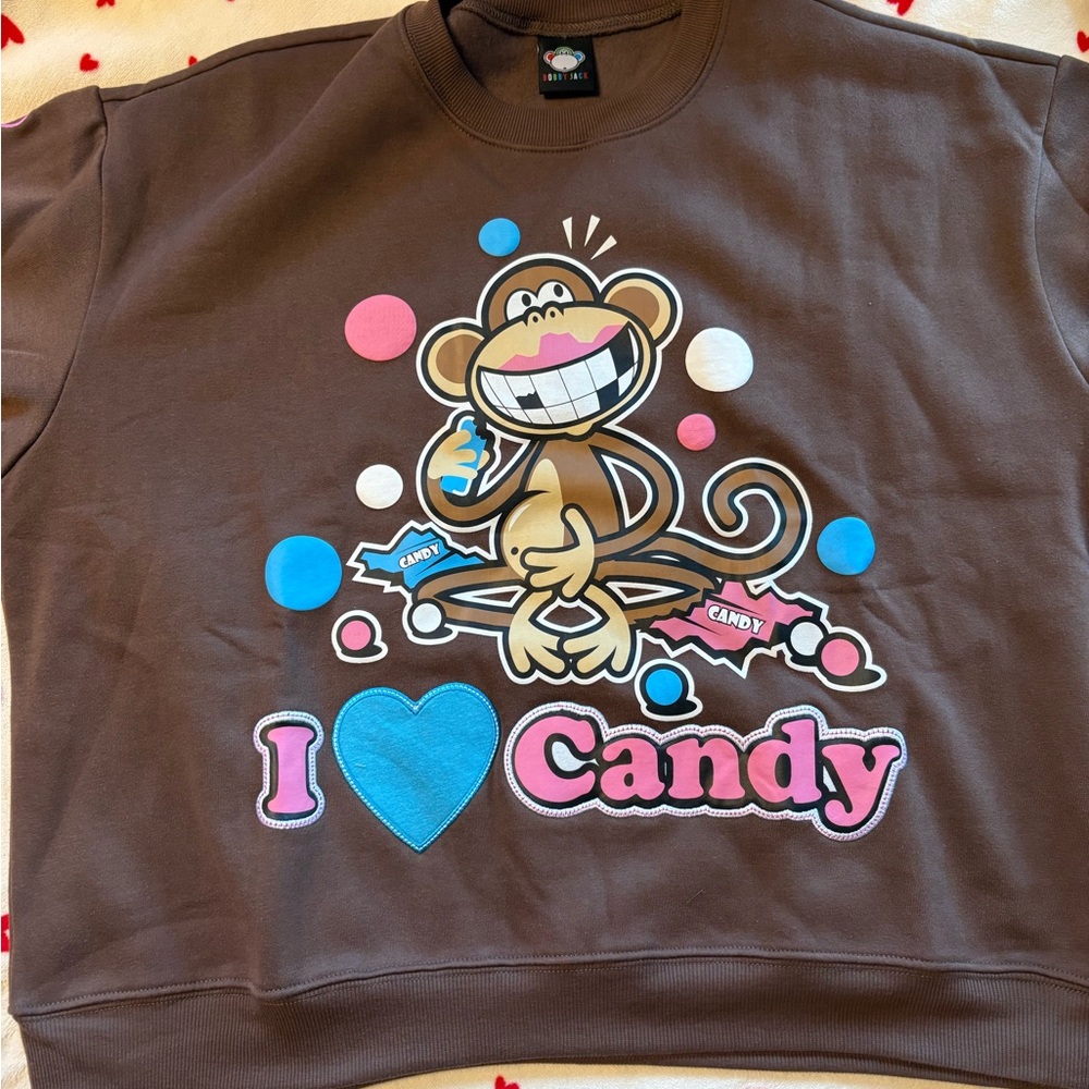 BOBBY JACK I LOVE CANDY Graphic CREWNECK Sweatshirt